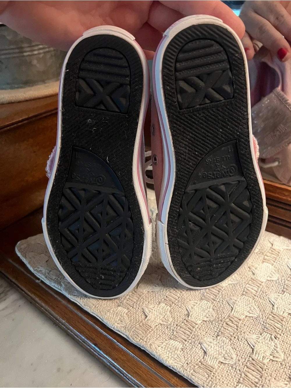 CONVERSE Classic Fold Over Tongue Metallic Pink Low Top Sneakers Girl's Size 11